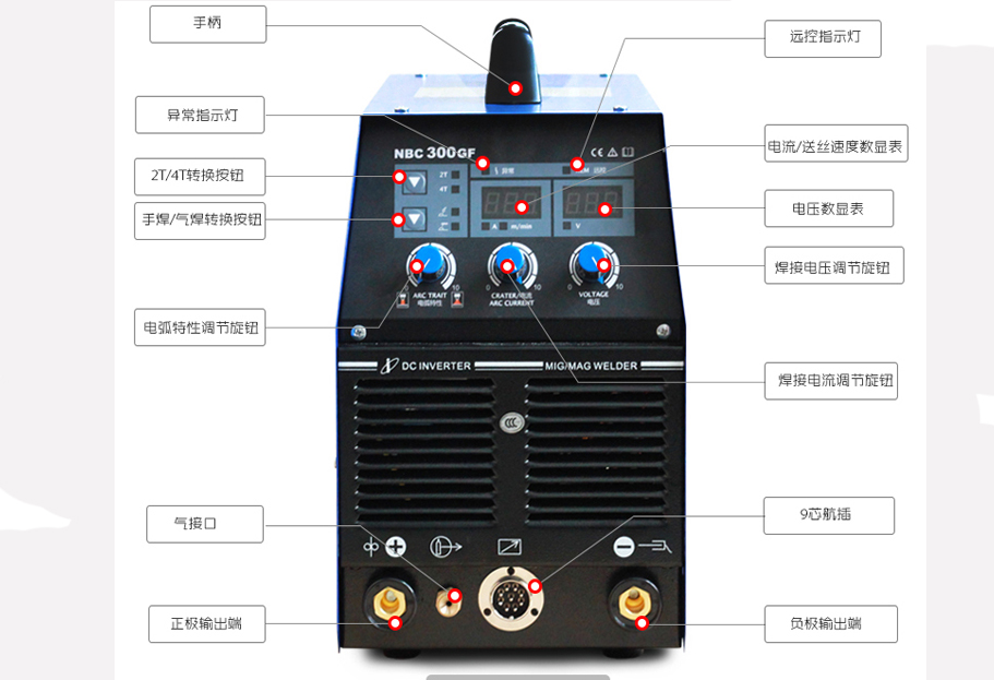 瑞凌NBC 300GF单管IGBT逆变直流CO2气体保护焊机/分体式